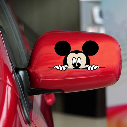 2pcs Mickey Mouse Car Sticker Disney Home Decoration Apply To Wall Stick Suitcase Sticke Cartoon Anime Figure Auto Stickers Toy