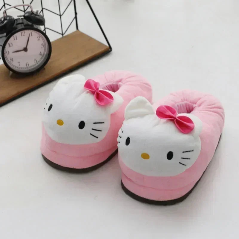 Hellos Kittys Cotton Slippers Winter Foam Lovers Pink Red Soft Fleece Girl At Home Cartoon Keep Warm Student Birthday Gift