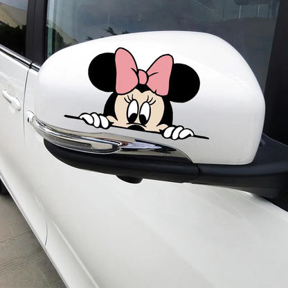 2pcs Mickey Mouse Car Sticker Disney Home Decoration Apply To Wall Stick Suitcase Sticke Cartoon Anime Figure Auto Stickers Toy