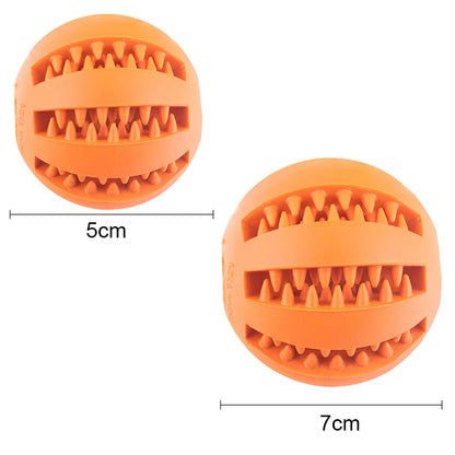 Interactive rubber ball toy for small dogs