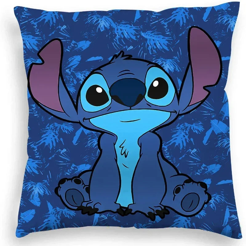 Disney Stitch Cushion Cover Plush Toys Lilo&Stitch Pillowcase Anime Kawaii Pillow Cases Home Decoration Christmas Gift 45x45cm