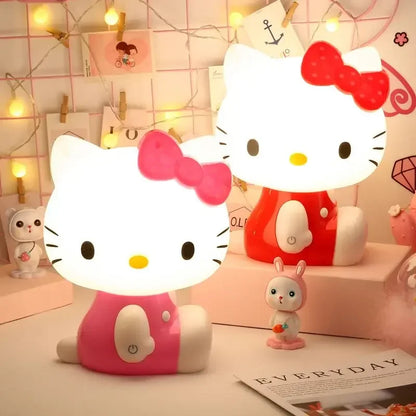 Hello Kitty 3D LED Small Night Lamp Touch Plug-in Baby Feeding home Bedroom Dreamy Sleep Light Eye Protection Bedside Room Decor