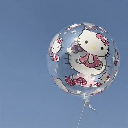 10pcs Kawaii Sanrio Hello Kitty Balloons Cute Cartoon Transparent Balloon Kid Toy Birthday Party Decoration Home Decor Kid Gifts