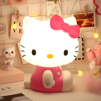 Hello Kitty 3D LED Small Night Lamp Touch Plug-in Baby Feeding home Bedroom Dreamy Sleep Light Eye Protection Bedside Room Decor