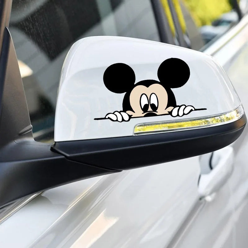 2pcs Mickey Mouse Car Sticker Disney Home Decoration Apply To Wall Stick Suitcase Sticke Cartoon Anime Figure Auto Stickers Toy