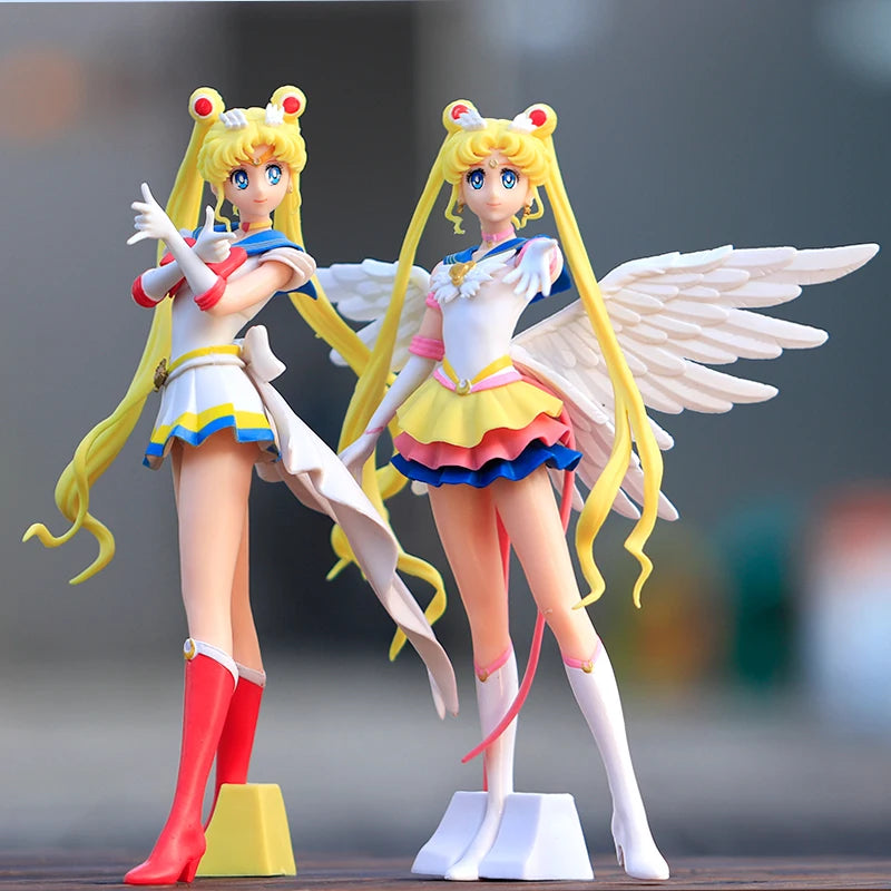 New 13 styles Anime Sailor Moon Tsukino Action Figure Wings Doll Micro Landscape Cake home Decoration PVC Model Toy kid gift